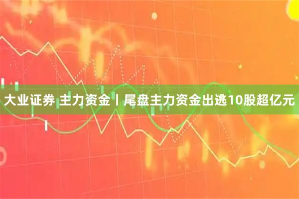 大业证券 主力资金丨尾盘主力资金出逃10股超亿元